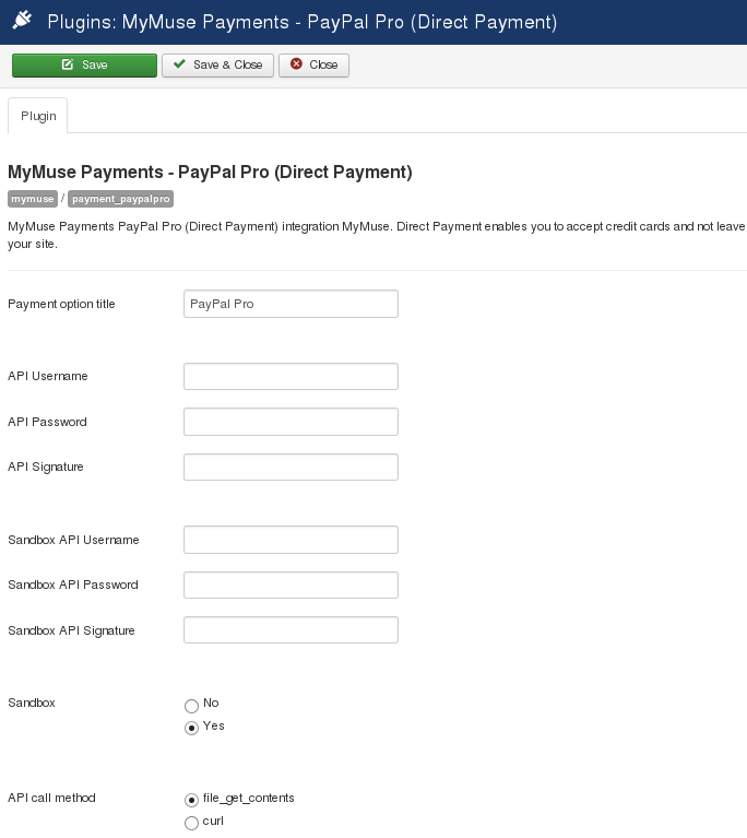 plugin payment paypalpro