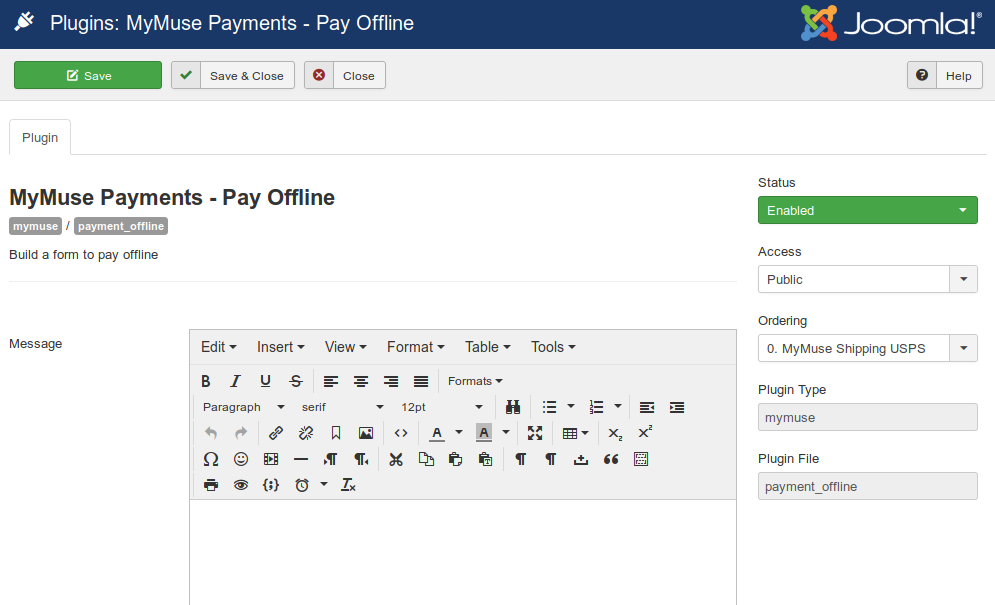 Plugins Payments   Pay Offline   Administration